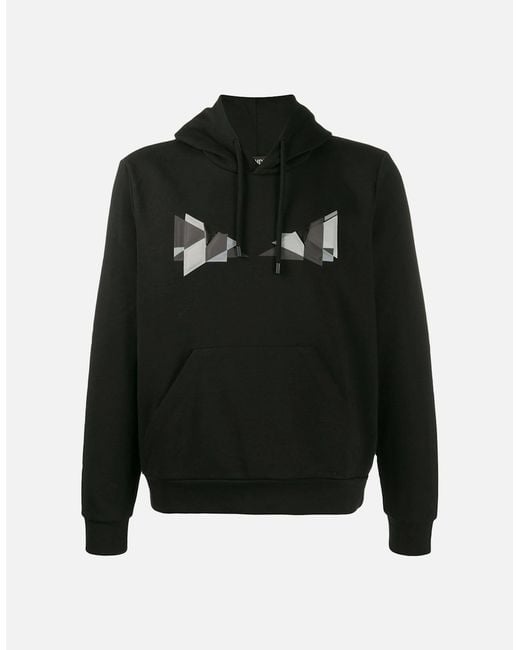 Fendi Black Cubic Bug Eyes Hoodie for men