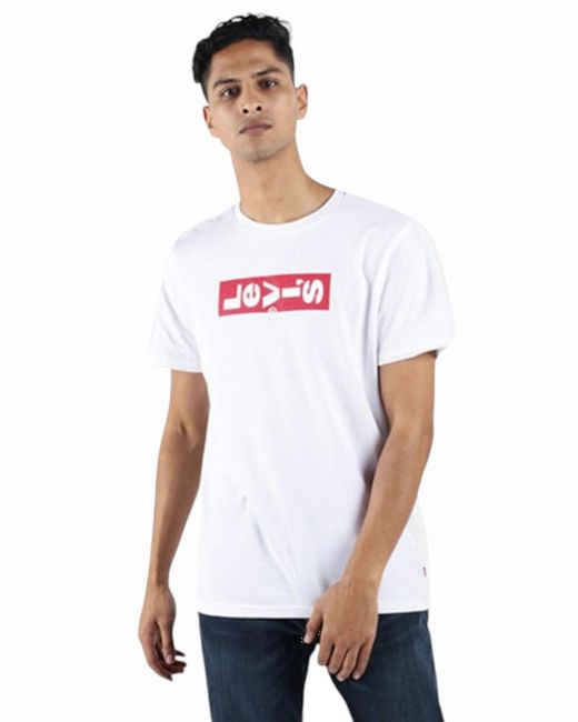 Levi's White Levi's T-Shirt Brand Patch Logo Summer Cotton Tops Levi Tee