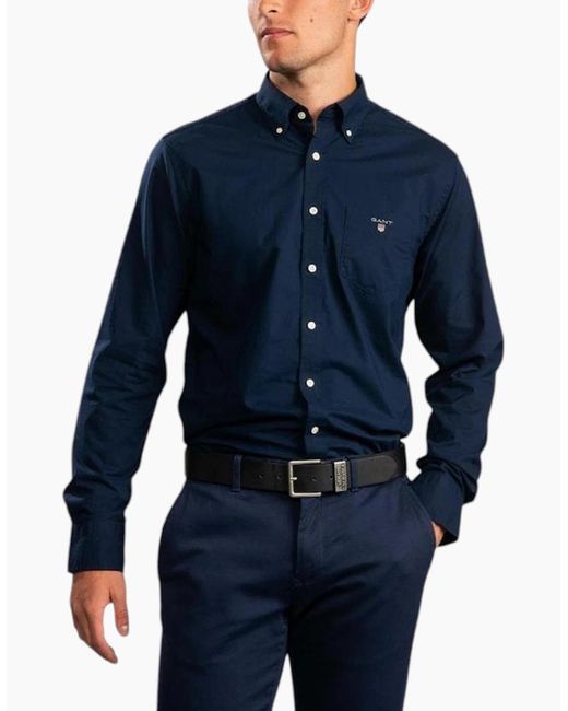 Gant Blue Oxford Shirts Regular Fit for men