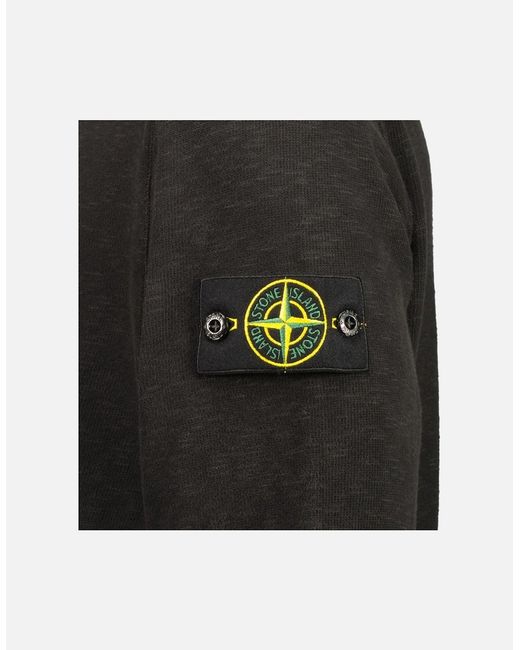 Stone Island Black Vanisé Brushed Heavy Cotton Jersey Sweatshirt for men