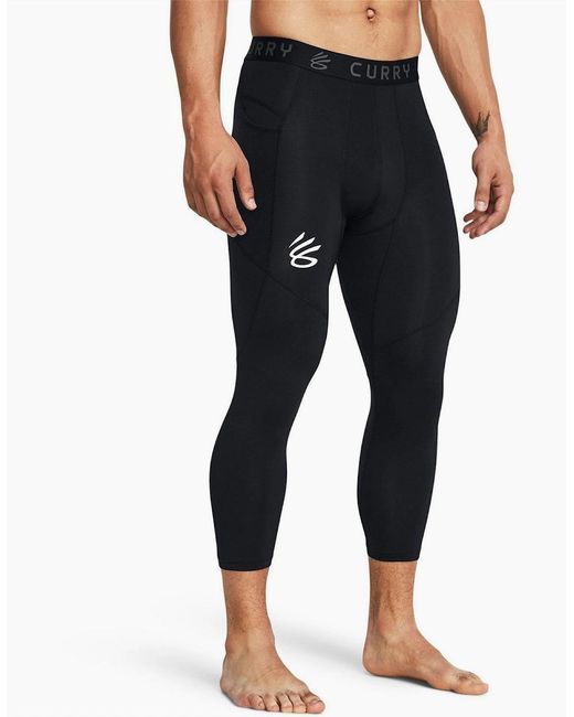 Under Armour Black Curry Solid Compression Fit Shapewear Leggings for men