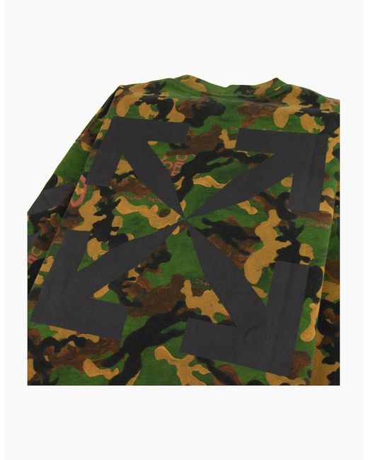 Off-White c/o Virgil Abloh Green Off Camouflage Oversized Crewneck Sweatshirt Camo for men