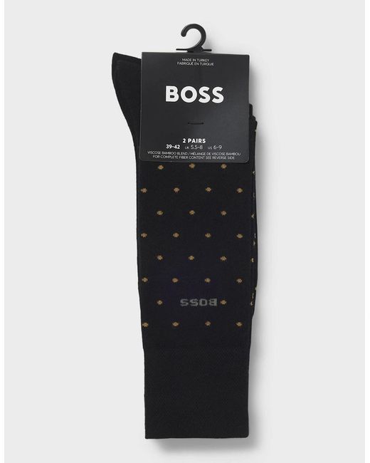 Boss Black Boss 2-Pack Rs Minidot Regular-Length Socks With Logos for men