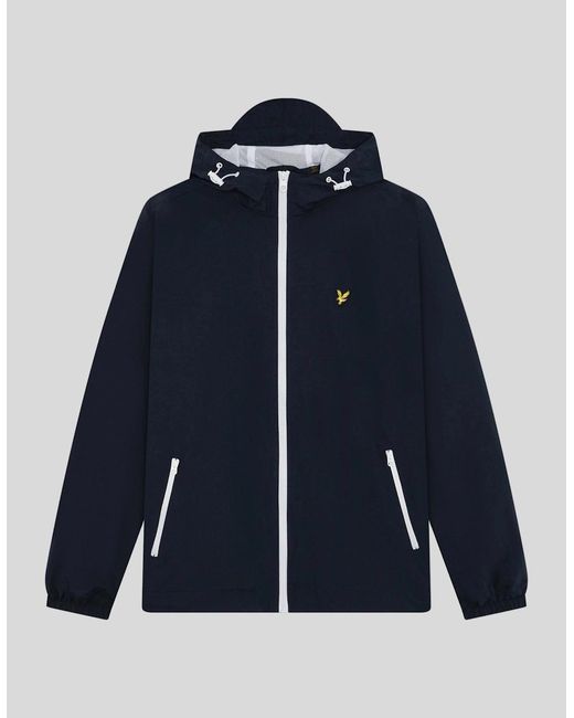 Lyle & Scott Blue Contrast Zip Water Resistant Jacket for men