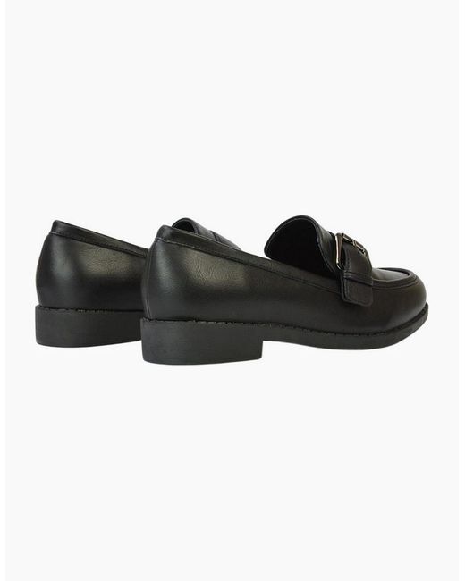 XY London Black Ladies Kali Chunky Buckle Detail Loafers