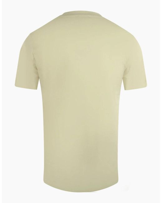 Roberto Cavalli Green Cavalli Class Cracked Sprayed Logo Sand T-Shirt for men