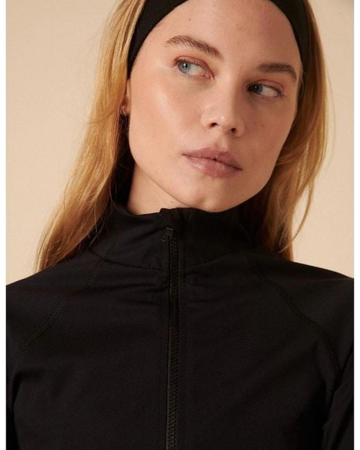 Nobody's Child Black Zip Active Top