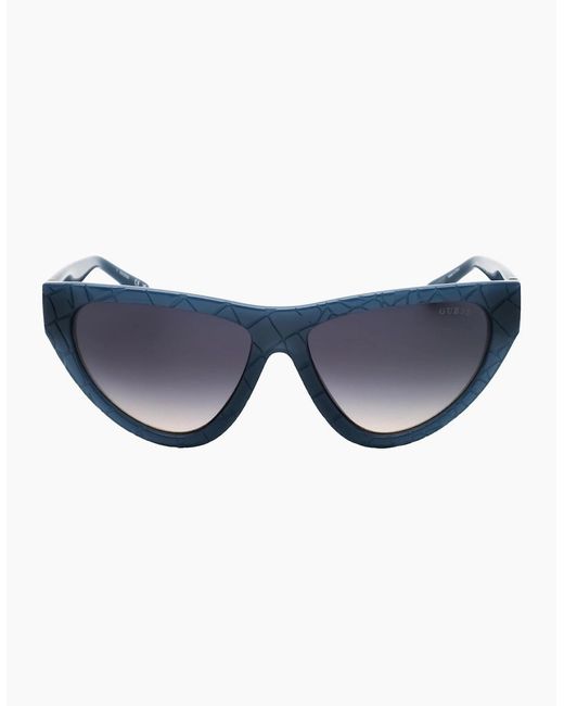 Guess Blue Shiny Light Gradient Smoke Sunglasses