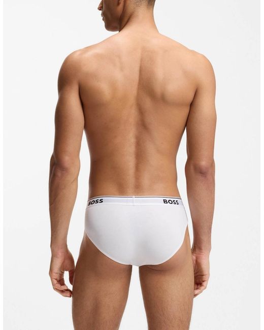 Boss White Boss 3 Pack Power Briefs for men