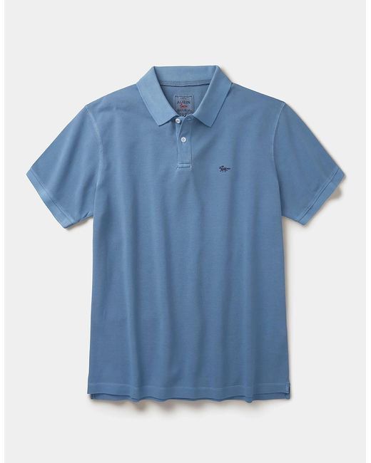 aubi Blue Lusby Pique Polo for men