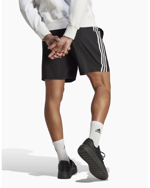 Adidas Black 3 Stripes Shorts for men