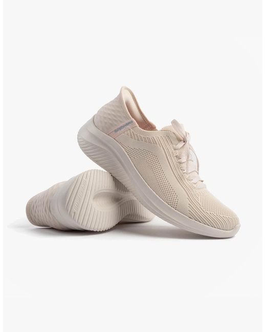 Skechers White 149710/Nat Ultra Flex 3.0-Brilliant Path Slip-On Natural