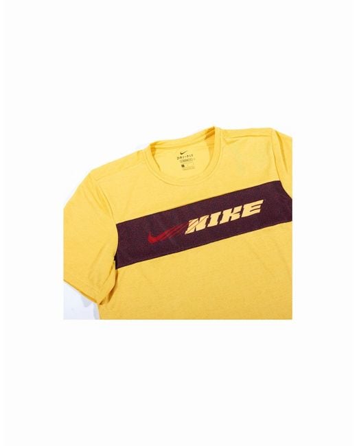 Nike Yellow Dri-Fit Sport Clash Superset Training T-Shirt for men