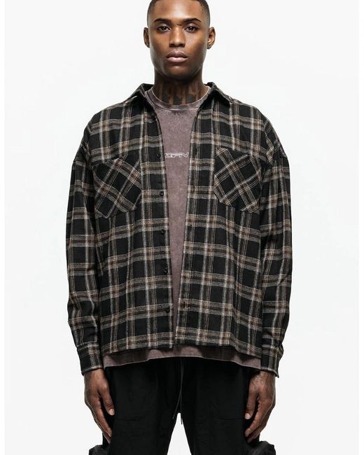 Good For Nothing Black Check Flannel Shirt for men
