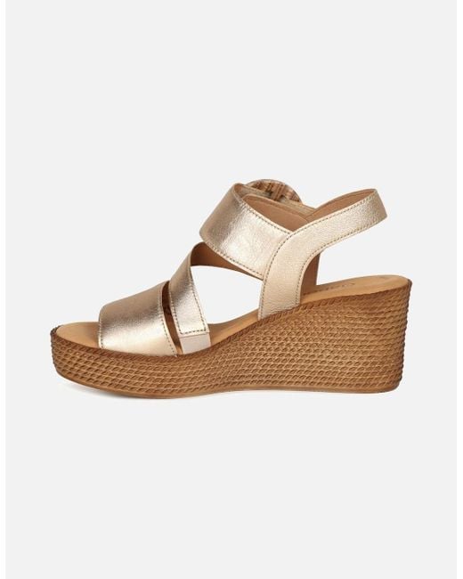 Gabor White Drama Wedge Heel Sandals