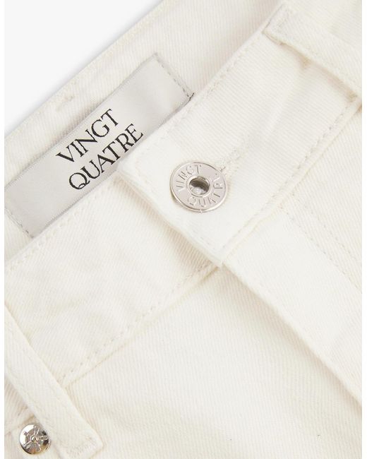 Vingt Quatre Denim White Vingt Quatre Slim Fit Chalk Jeans for men
