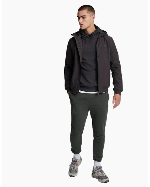 Lyle & Scott Gray Lyle & Scott Tonal Eagle Gunmetal Sweatpants for men