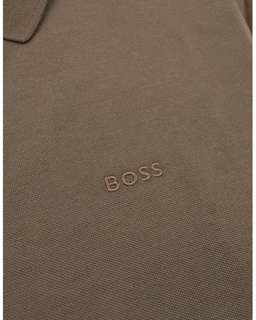 Boss Natural Pallas Embroidered Logo S/S Polo Dark 361 for men