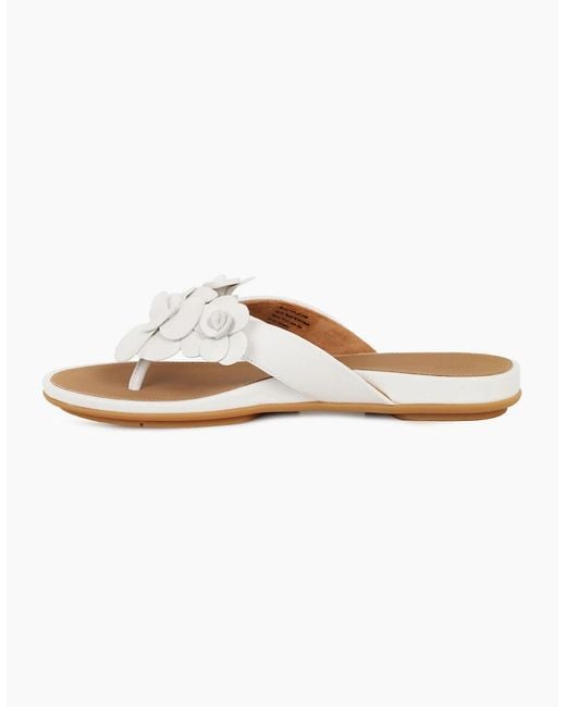 Fitflop White Gracie Flower Toe Post Sandals
