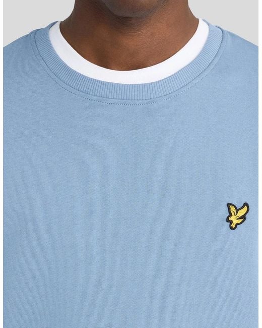 Lyle & Scott Blue Cotton Crew Neck Sweatshirt for men