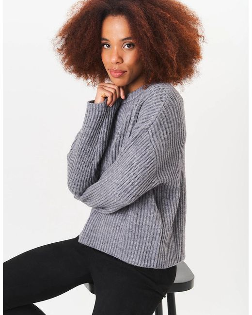 Gini London Gray Chunky Knit Oversized Jumper