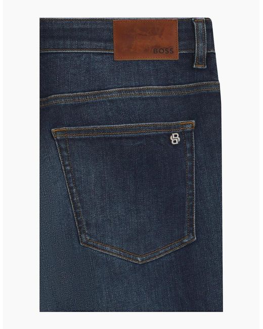 Boss Blue Dark Delaware Slim Fit Jeans for men