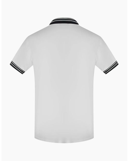 Love Moschino White Twin Tipped Collar Polo Shirt for men