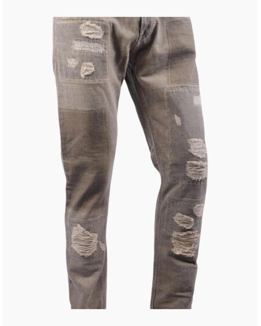 DIESEL Gray Type-2813B Bg8U8 Denim Jeans Ripped Regular Slim Italy for men