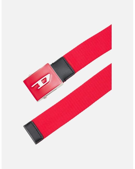 DIESEL Red B-Plakue Webbing Belt Work Belt Metal Buckle Waistbelt Army Golf New for men