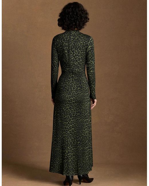 Ro&zo Green Petite Animal Print Keyhole Dress