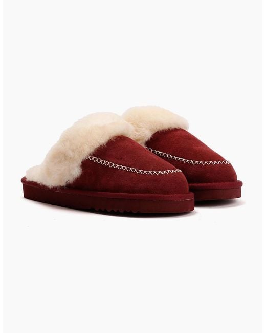 Osprey Brown London The Celeste Suede Merlot Slippers