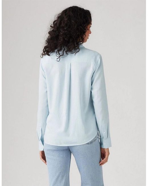Levi's Blue Levi's Collared Neck Long Sleeve Regular Fit Shirt