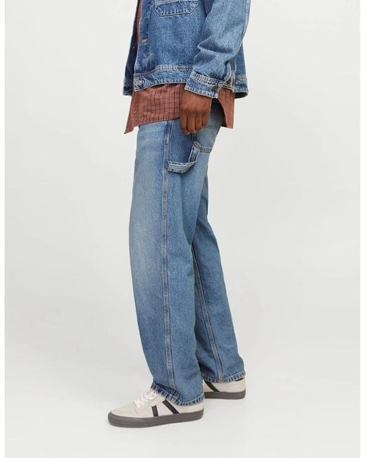 Jack & Jones Blue Eddie Carpenter Relaxed Fit Jeans for men