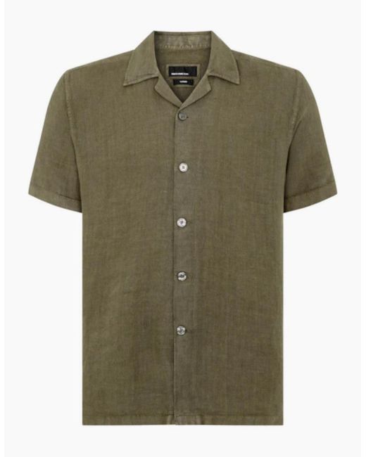 Remus Uomo Green Ss Linen Shirt 34 Sage for men