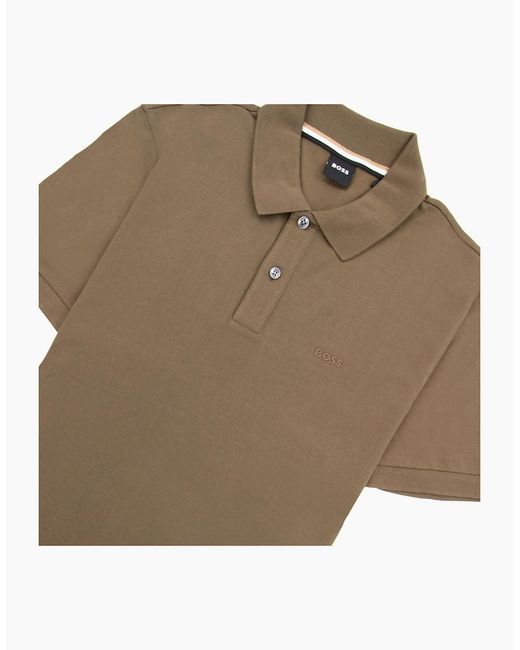 Boss Natural Pallas Embroidered Logo S/S Polo Dark 361 for men