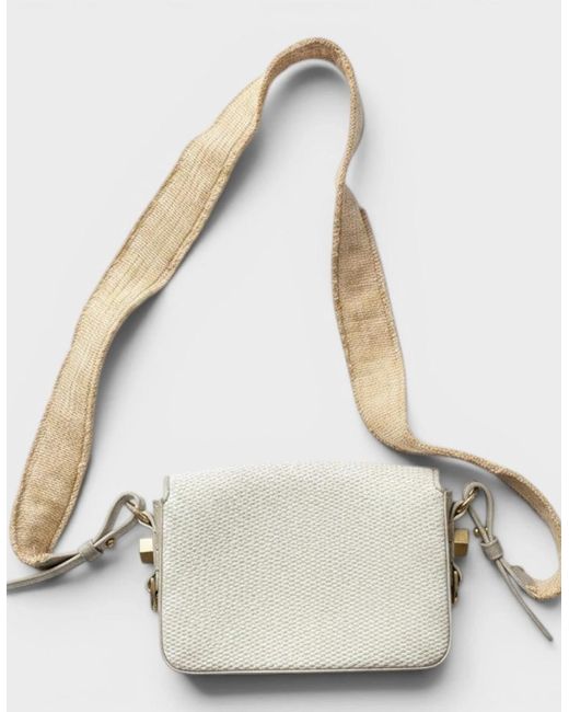 Off-White c/o Virgil Abloh Natural Smr Rafia Mini Flap Bag