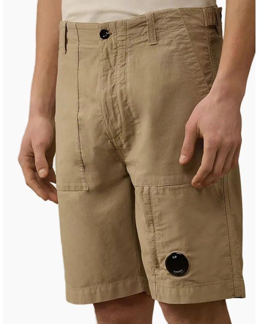 C P Company Green Ottoman Lens Bermuda Shorts for men