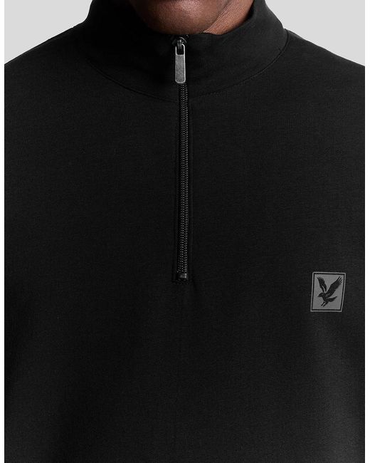 Lyle & Scott Black Lounge 1/4 Zip Sweatshirt for men