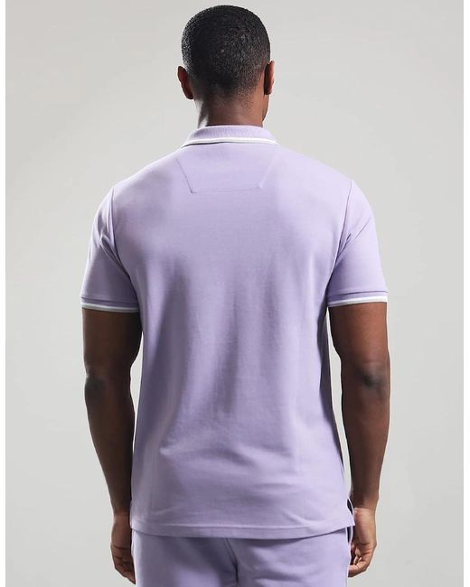 Marshall Artist Purple Siren Tipped Polo Shirt for men