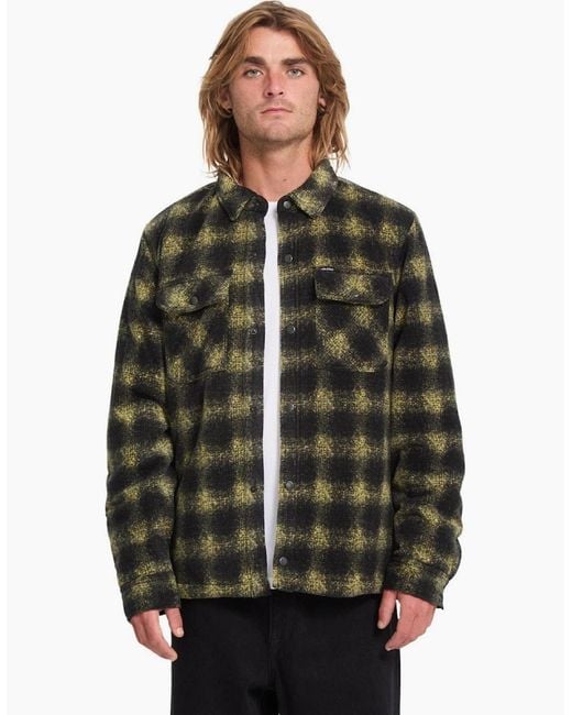 Volcom Gray Bowered Ii Polar Fleece Long Sleeve Shirt for men
