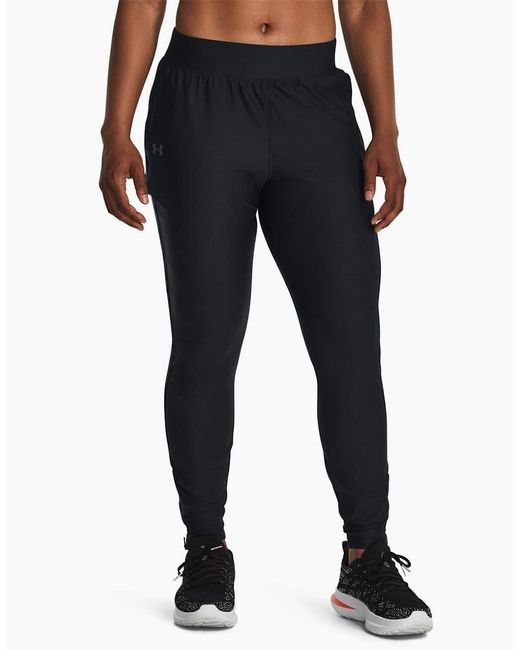 Under Armour Black Qualifier Elite Solid Patterned Slim Track Pants