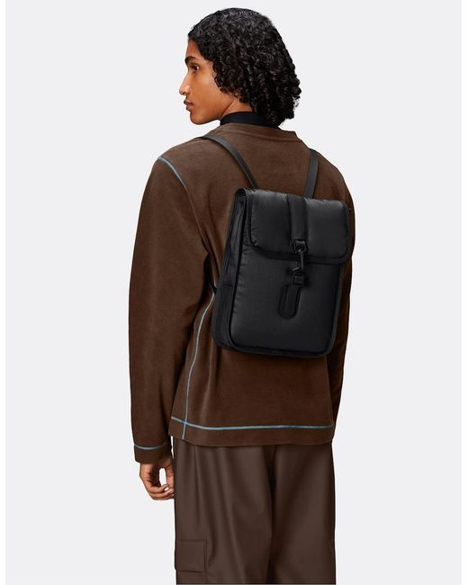 Rains Black Puffed Backpack Micro