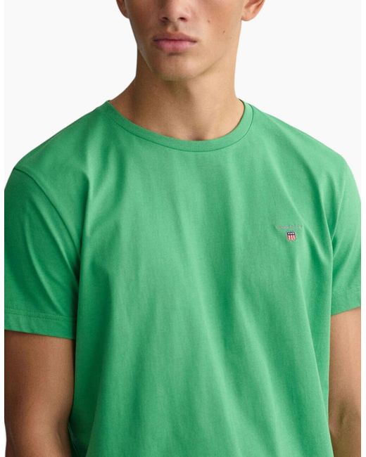 Gant Green Regular Fit Short Sleeve Shield Logo T-Shirt