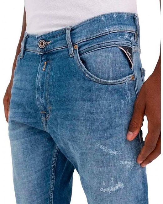 Replay Blue Mickym Premium Aged 10Yrs Slim Jeans 009 for men