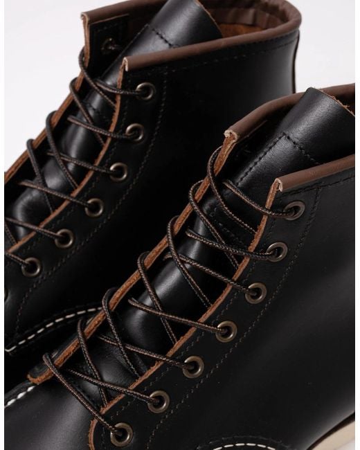 Red Wing Black 6 Inch Moc Toe Boot for men