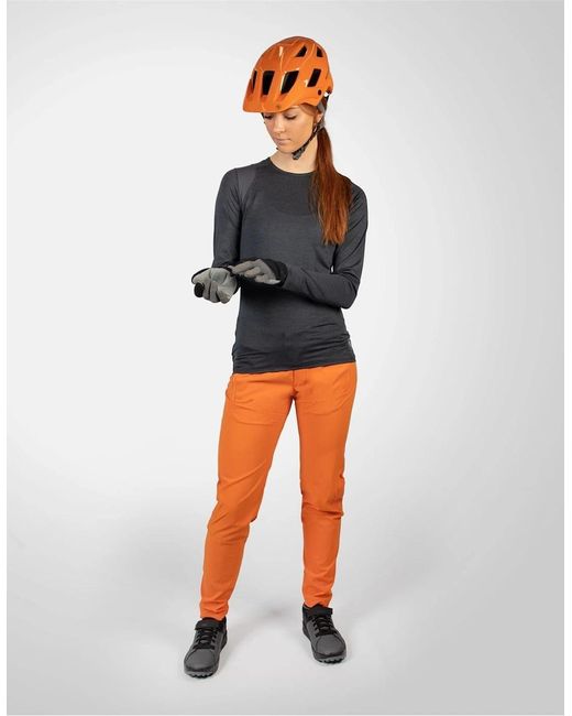 Endura Orange Mt500 Wordmark Solid Patterned Track Pants