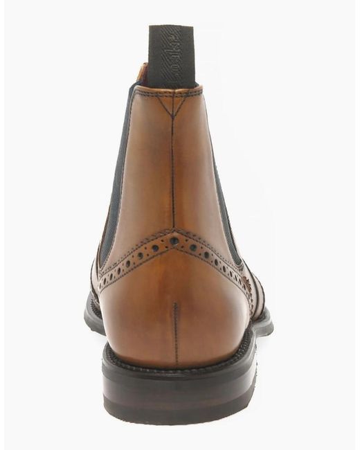 Loake Brown Hoskins Brogue Chelsea Boots for men