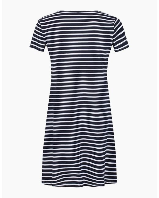 Regatta Blue Balia Crew Neck Short Sleeve Knee Length Dress