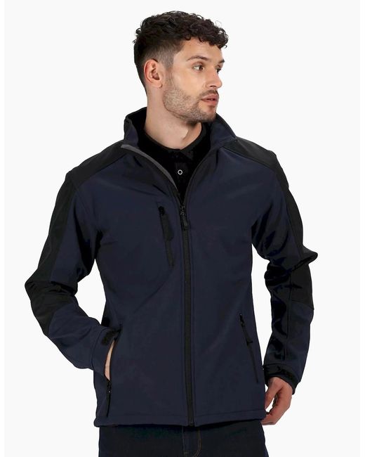 Regatta Blue Hydroforce 3-Layer Membrane Waterproof Breathable Softshell Jackets for men