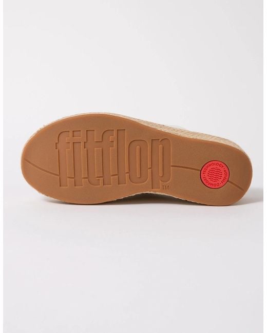 Fitflop Natural Platfforms Espadrille Leather Wedge Cross Slides